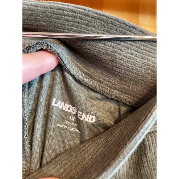 Size 1X Lands End Green Women's Pants - Picture 2 of 4